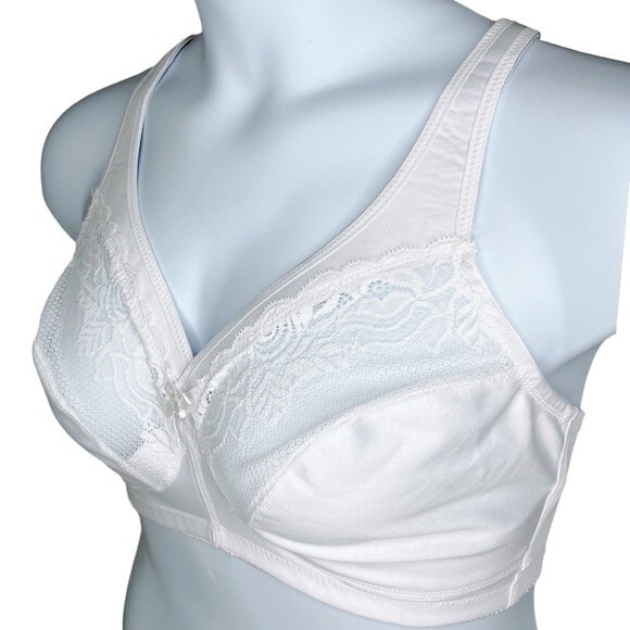 Glamorise MagicLift Minimizer Bra sz 40D * White Lace Detail Full Figure Plus - Picture 2 of 4
